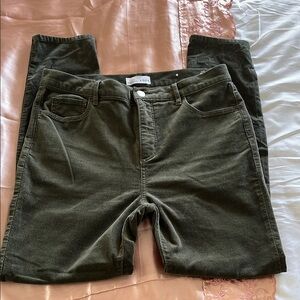 LOFT Dark Olive Corduroy Jeans